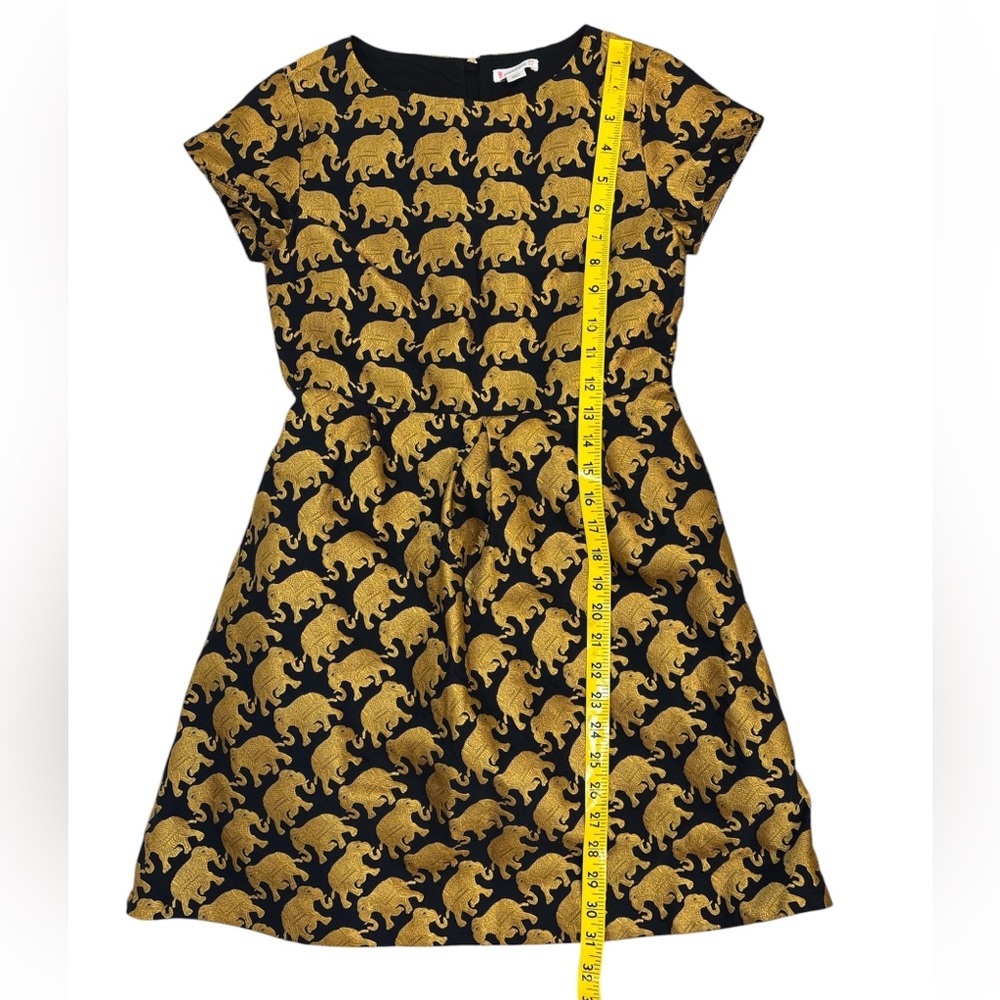 Crewcuts J. Crew Girl’s Size 12 Dress Elephants Gold Black Lined - Picture 8 of 9